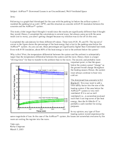 Downward Losses in an Unconditioned, Well-Ventilated Space