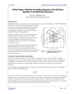 Humidity Impact of AirFloor Systems